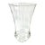 French Mid Century Modern Clear Glass Vase / Sculptural Flared Heavy Glass Vase For Sale