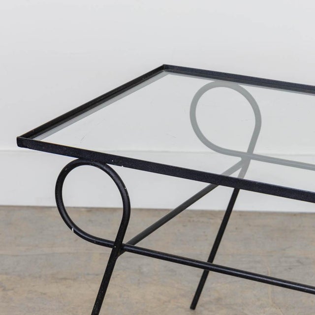 1940s French Iron and Glass Side Table For Sale - Image 12 of 13