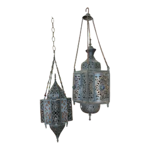 Pair of Antique 1920s Moroccan Copper Pendants