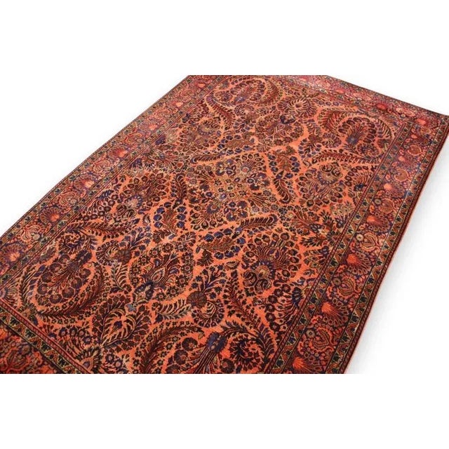 Textile Antique Middle Eastern Sarough Hand-Knotted Rug For Sale - Image 7 of 11