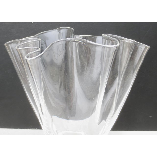 Glass Stuben Crystal Handkerchief Large Vase For Sale - Image 7 of 8
