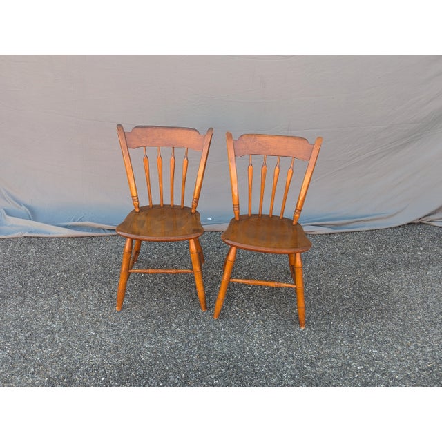 Brown Vintage Ethan Allen Side Chairs - A Pair For Sale - Image 8 of 8