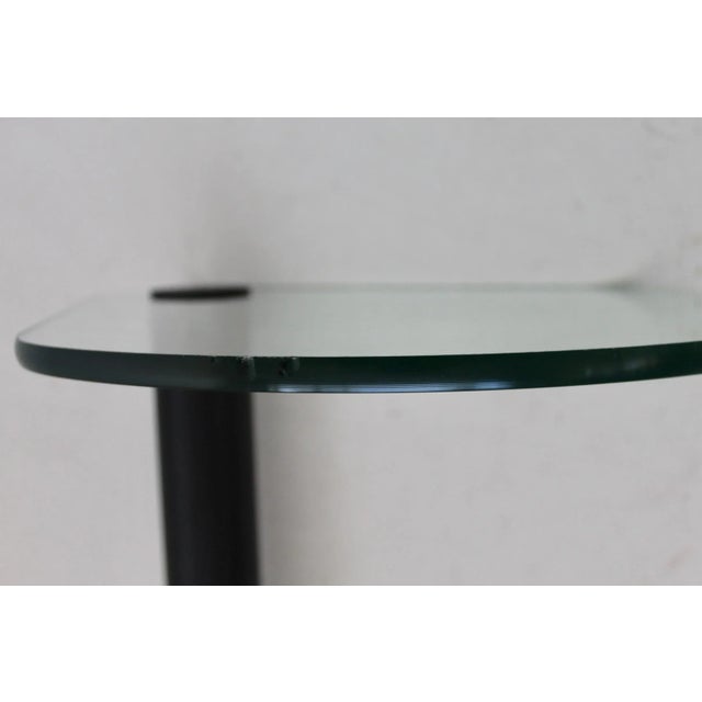 1980s Leon Rosen for Pace Style Postmodern Steel and Glass Teardrop Side Table Vintage For Sale - Image 10 of 12