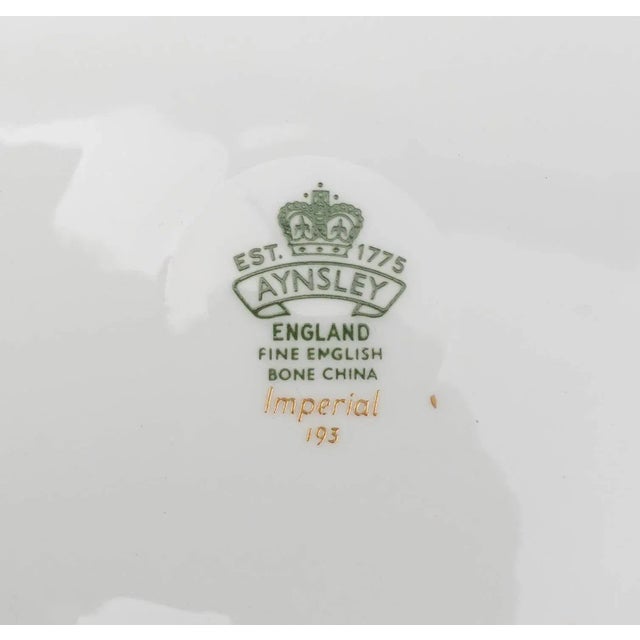 Vintage Aynsley England Imperial 193 Laurel Green Gold Salad Plates- Set of 6 For Sale - Image 9 of 9