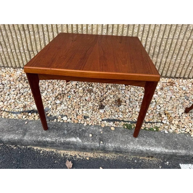 Wood Mid Century Danish Modern Teak Square Coffee Side Table. By Henning Kjaernulf Vejle Støle. For Sale - Image 7 of 17