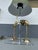 Brass crane birds with lucite vase in perfect condition very elegant pcs