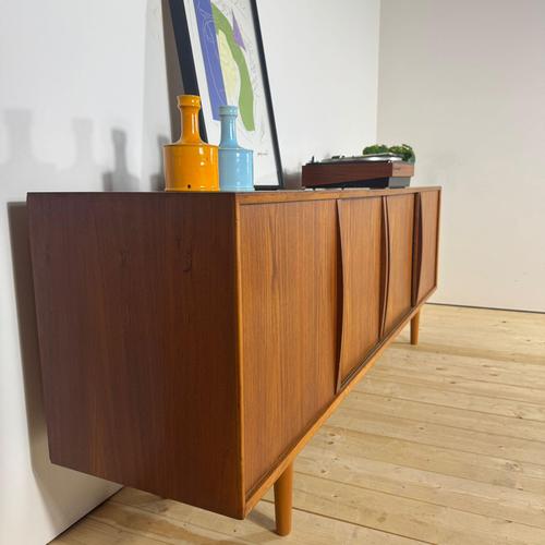 Wood Mid-Century Modern Teak Sideboard with Sliding Doors, 1960s For Sale - Image 7 of 12