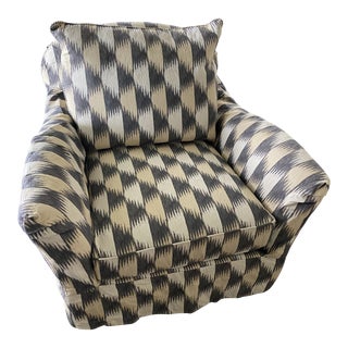 Contemporary Upholstered Extra Wide Arm Chair With Slip Cover For Sale