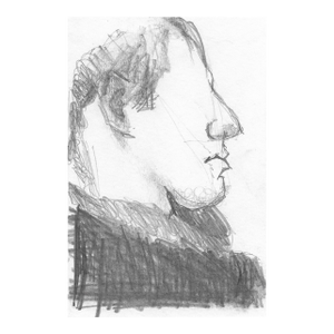 1960s Miniature Profile Portrait of a Man