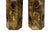 Pair Chinese Matte Gold Scenery Hexagonal Display Wood Brush Pots Vase For Sale - Image 18 of 18