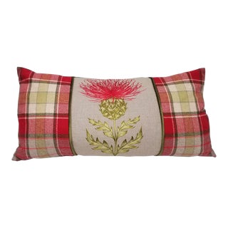 Red Thistle Lumbar Pillow For Sale