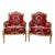 French Style Red Bergere Chairs- Set of 2 For Sale