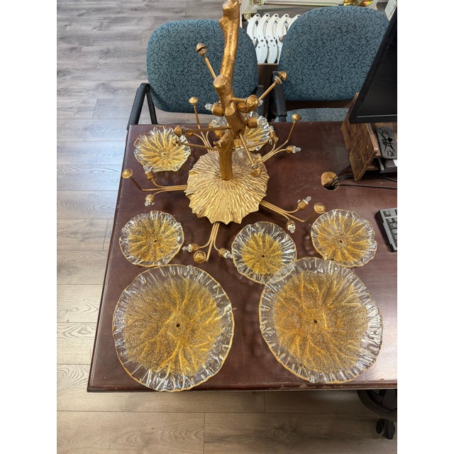 Glass Mid 19th Century Murano Glass Chandelier Nenufar Collection For Sale - Image 7 of 7