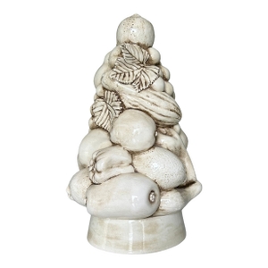 Late 20th Century Ivory Italian Majolica Fruit Topiary Tree