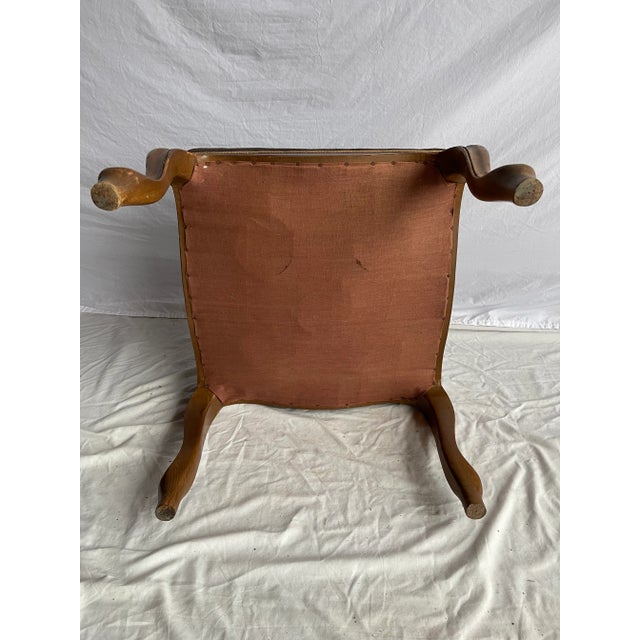 Early 20th Century Victorian Floral Needlepoint Parlor Stool For Sale - Image 9 of 12