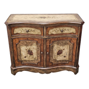 Seven Seas by Hooker Furniture Fruitwood Floral Decorated Chest Storage Cabinet