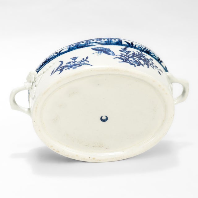 Antique 18th C. Dr. Wall Worcester Porcelain Covered Butter Dish & Underplate For Sale - Image 12 of 18