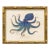 Contemporary Reproduction of Vintage "Blue Octopus" Giclee Print, Framed For Sale