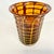 Murano 1970s Vintage Boho Chic Italian Style Blown Glass Vase With Opaque Grid Design Encased For Sale - Image 4 of 11