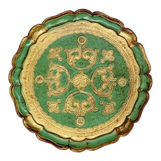 Late 20th Century Round Italian Florentine Gilt Tray For Sale