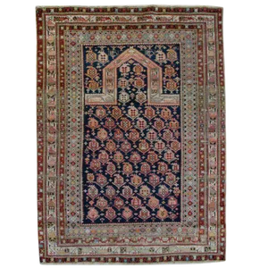 Late 19th Century Persian Shirvan Paisley Prayer Rug - 4′1″ × 5′3″