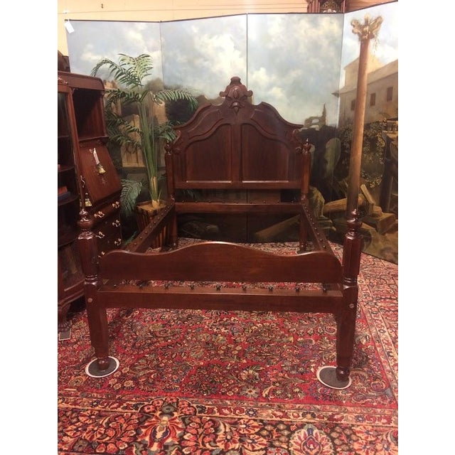 Wood Antique Bed, Victorian Walnut Bed, Three Quarters Bed For Sale - Image 7 of 11