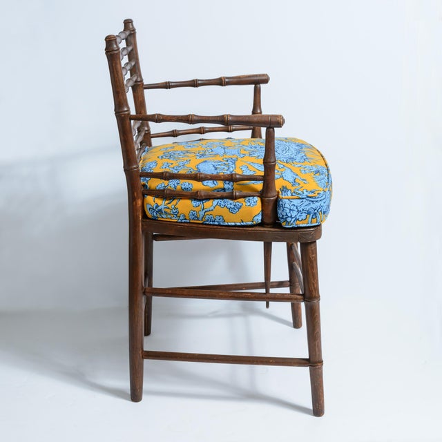 Pair English Aesthetic Movement Faux Bamboo Chairs ,Sussex Style, C1890-1900 For Sale - Image 4 of 10