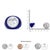 Early 21st Century 18K White Gold 14mm White Quartz and 1/5 Cttw Diamond Halo with Blue Enamel Dome Ring (F-G Color, VS1-VS2 Clarity) - Ring - Size 7 For Sale - Image 5 of 5