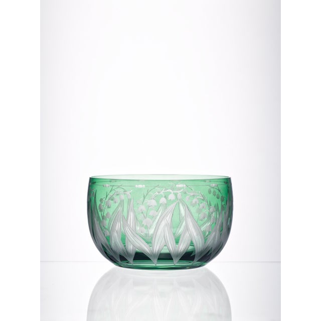 French Country ARTEL Lily of the Valley Small Round Bowl, Sage For Sale - Image 3 of 4