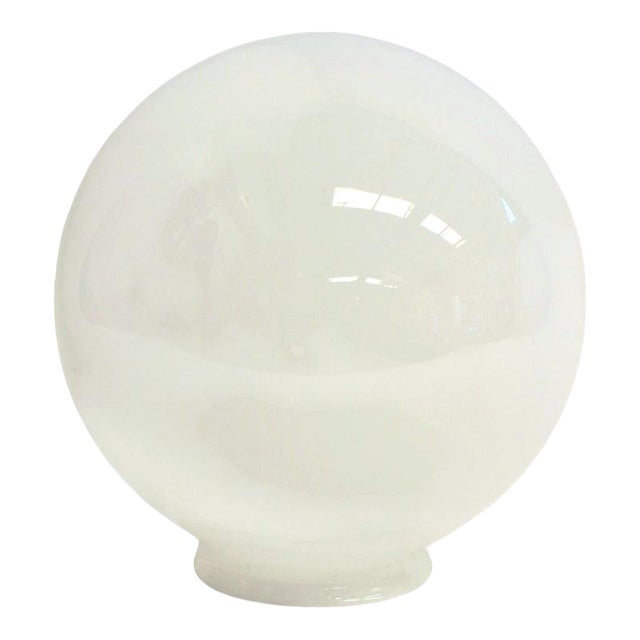 Vintage French White Glass Globe Light Lamp Shade Modern Excellent For Sale