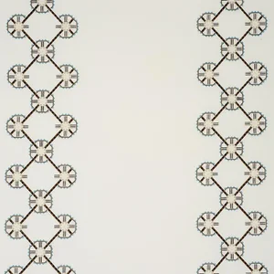 Schumacher Chamizal Embroidery Fabric in Neutral & Sky