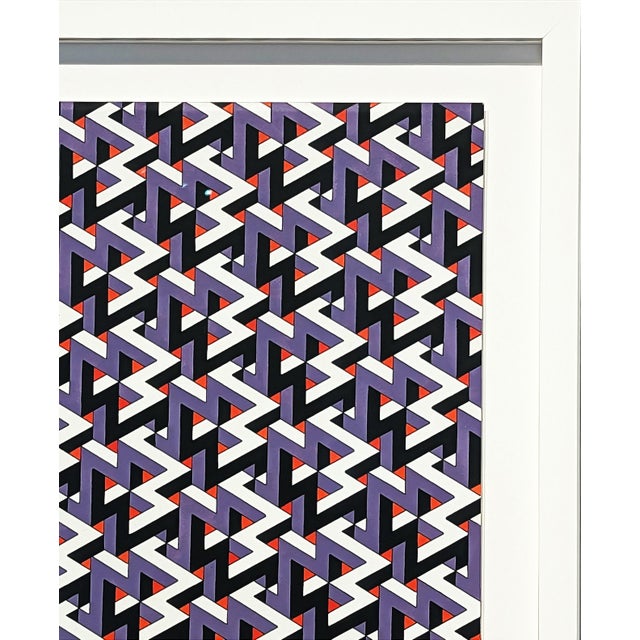 Austin Magruder Contemporary Red, Purple, Black, and White Hand Drawn Tessellated Abstract, 2023 For Sale - Image 4 of 8