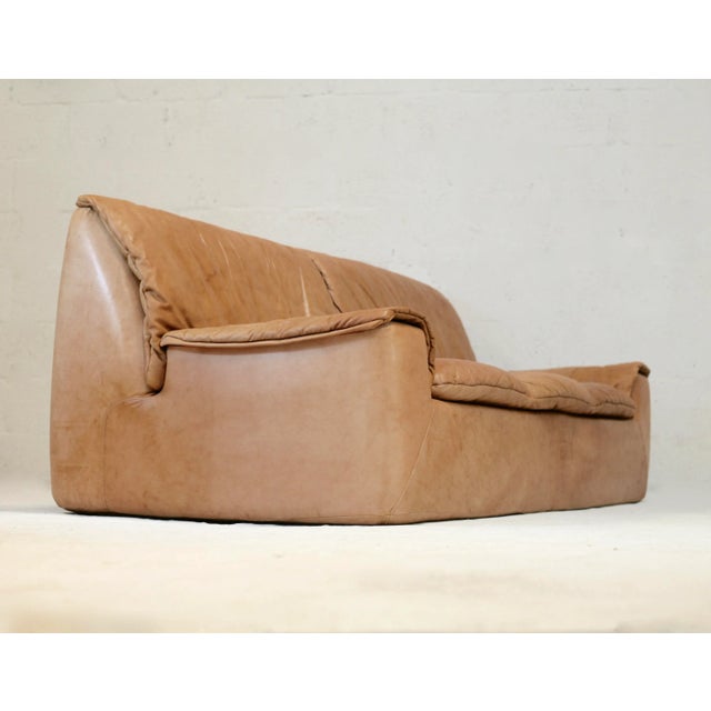 Caramel Leather 3-Seat Sofa from Cinna, 1970s For Sale - Image 14 of 18
