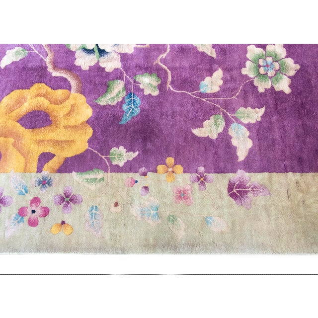 1930s Early 20th Century Chinese Art Deco Rug For Sale - Image 5 of 13