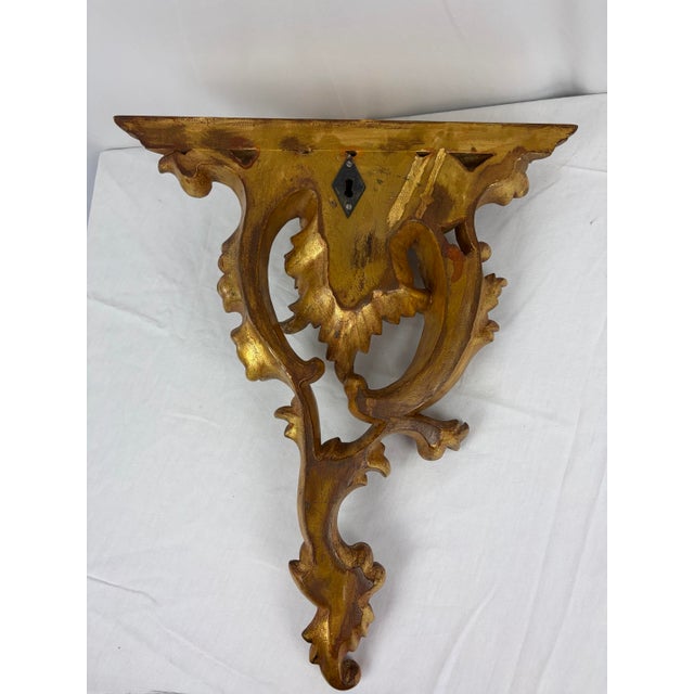 Late 20th Century Pair of Giltwood Acanthus Leaf Wall Brackets | Neoclassical Style For Sale - Image 10 of 12