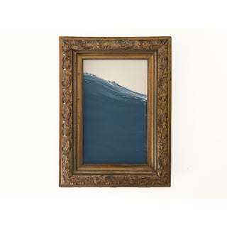 "Waves” Abstract Art in Antique Frame, Seascape Painting Transitional Wall Art by JTS For Sale