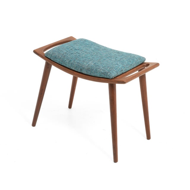 1960s Aarflot Möbler Norway Teak Stool Number 85 After Hans Wegner Bench Mid Century 1960s For Sale - Image 5 of 18