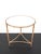 Vintage French Pedestal Table in Gilded Metal with Imitation Bamboo Finish and Glass Top For Sale - Image 5 of 9
