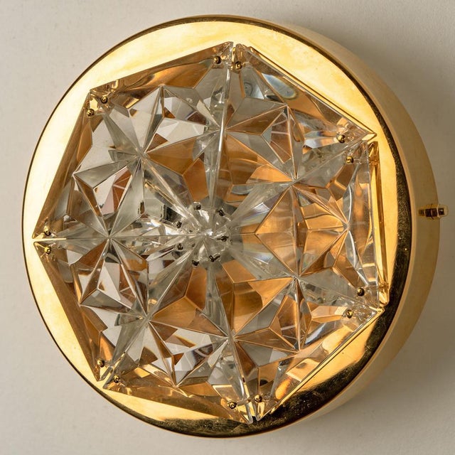 Gold-Plated Crystal Glass Wall Lights from Kinkeldey, Germany, 1970s, Set of 2 For Sale - Image 9 of 13