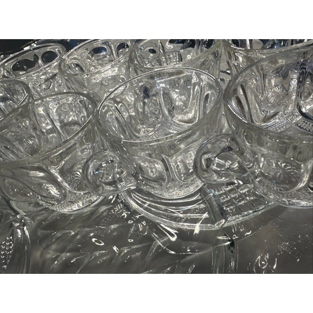 Late 19th Century Victorian Eapg Punch Bowl Service, 12 Cups, 20” Tray & Ladle For Sale - Image 11 of 12