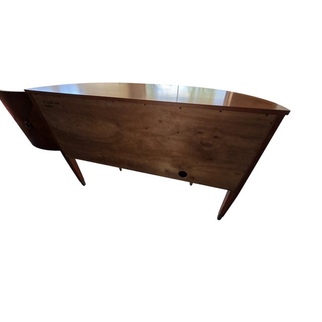 1990s Ethan Allen Avenue Demilune Sideboard Cherry Buffet Credenza Cabinet Console For Sale - Image 9 of 15