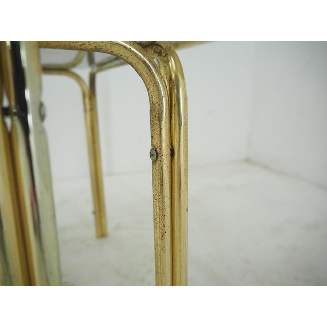 Mid-Century Brass & Smoked Glass Nesting Tables, 1970s, Set of 3 For Sale - Image 13 of 14