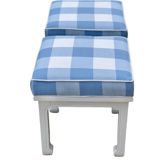 1980s 1980s Ming Style Console/Sofa Table and Matching Benches in Serena & Lily For Sale - Image 5 of 18