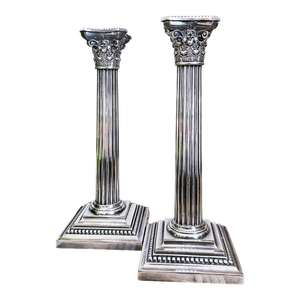 Pair of 1917 Silver Plated Broadmoor Hotel Candle Holders