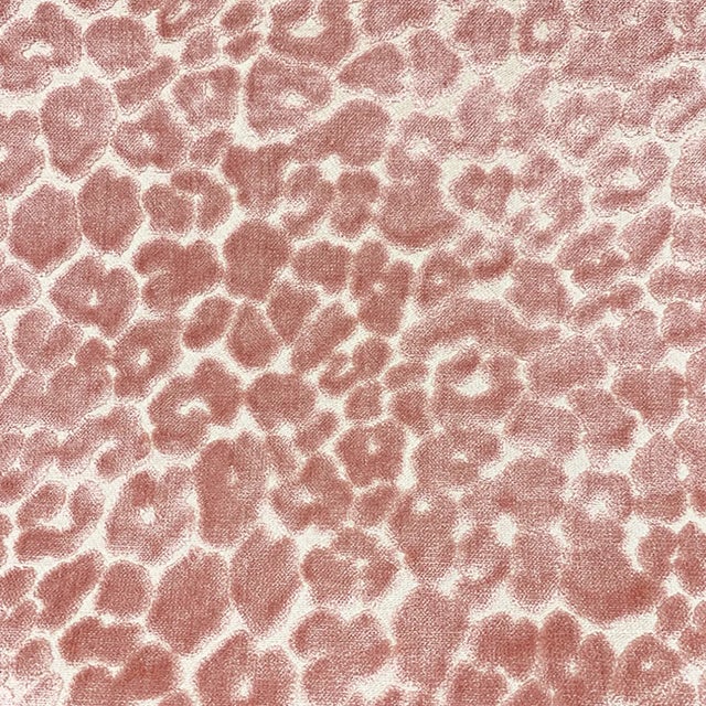 Contemporary Matthew Izzo Home X Side Stool in Polished Nickel and Pink Leopard Fabric For Sale - Image 3 of 4