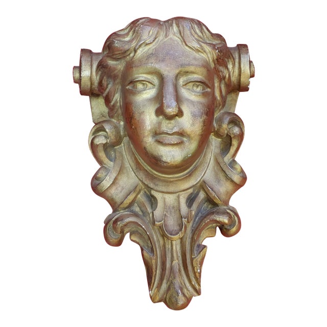 Arte Nouveau Femme Plaster Corbel Wall Hanging For Sale