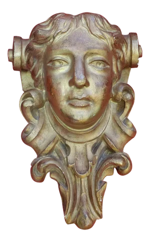 Arte Nouveau Femme Plaster Corbel Wall Hanging