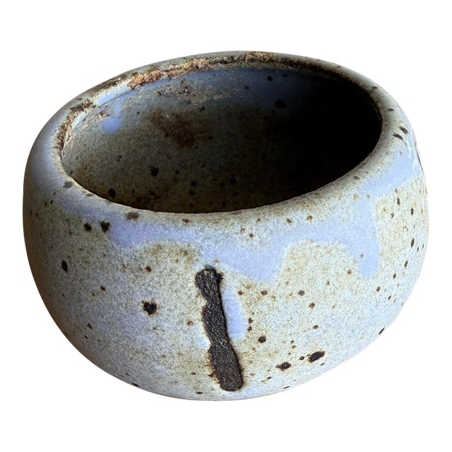 Contemporary Handthrown Stoneware Ceramic Mini Bowl, Stamped by Artist For Sale
