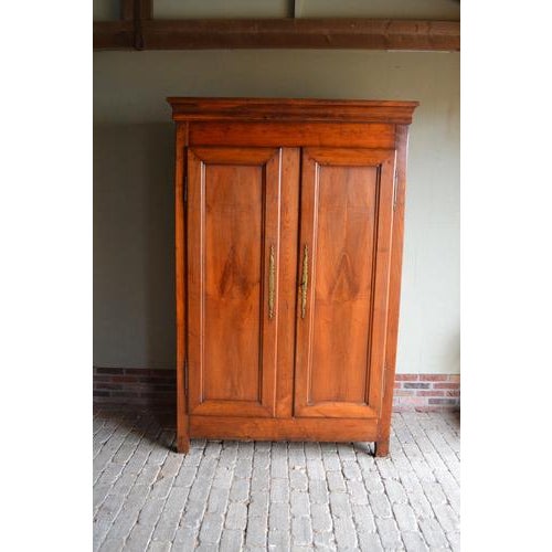 Brown Antique Chestnut Wood Cabinet For Sale - Image 8 of 8