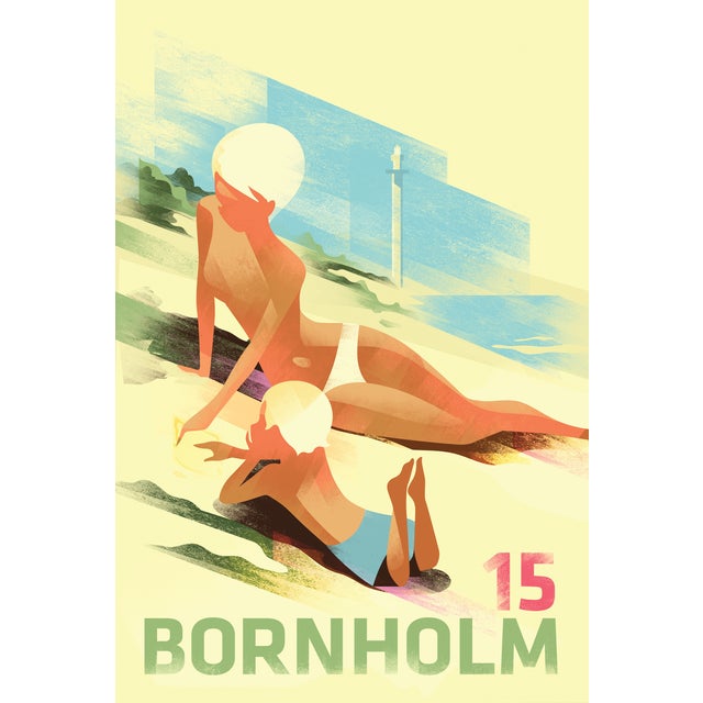 This is a beautiful Danish poster by Danish illustrator Mads Berg titled Bornholm. Mads Berg is a Danish illustrator...